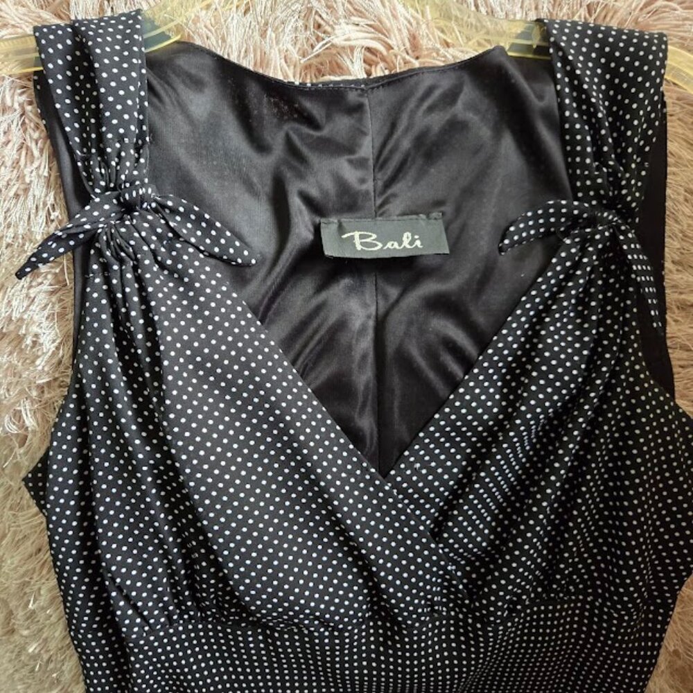 Black Dress with White polka dots, Size 6
